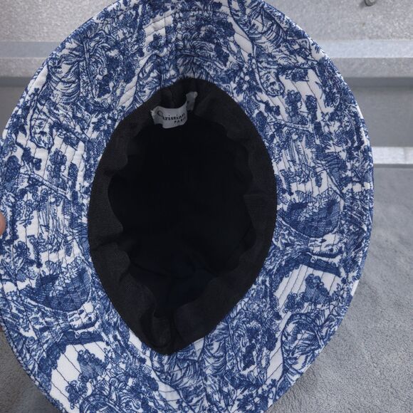 Christian Dior Dioriviera D Bobby Blue White Bucket Hat One Size Women's/Men's - Picture 8 of 10
